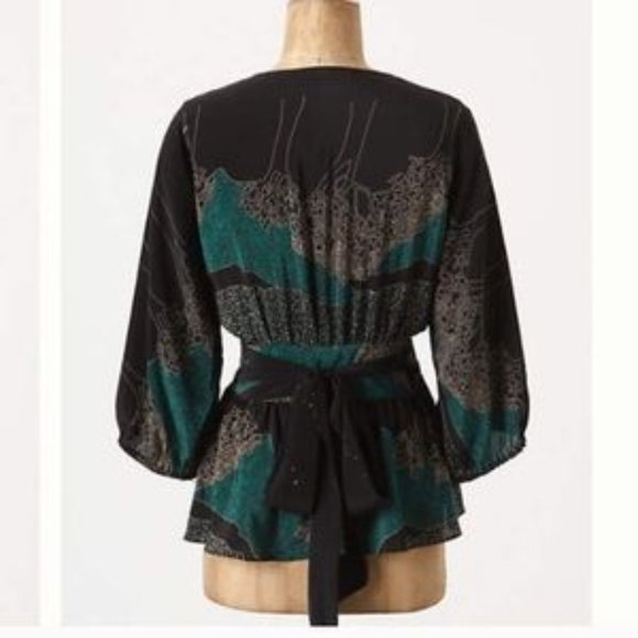 Anthropologie Tops - 100% silk Anthropologie wrap top sz 12